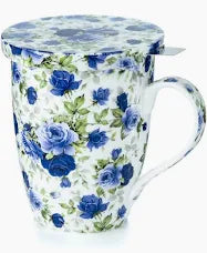 Dark Blue Roses Chintz Infuser Mug- NEW!